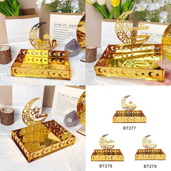 Eid Mubarak Dessertbricka Ramadan Måne Stjärna Tallrik BT277 BT277