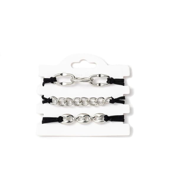 3 st Armbandshårband Elastiska Hästsvanshållare SILVER Silver