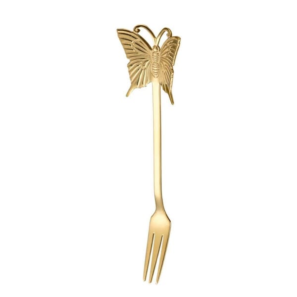 Dessert Kaffe Omrörare Teskedar GULDFORK Gold Fork-Fork