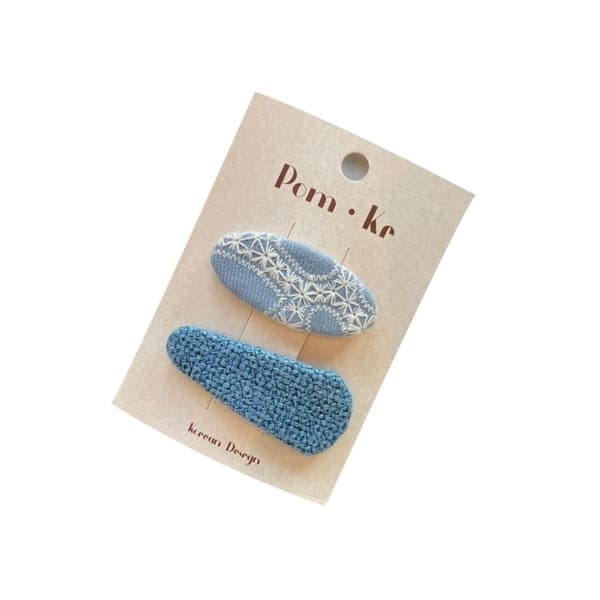 2 st Broderade Denim Hårklämmor BB-klämmor 4 4 4