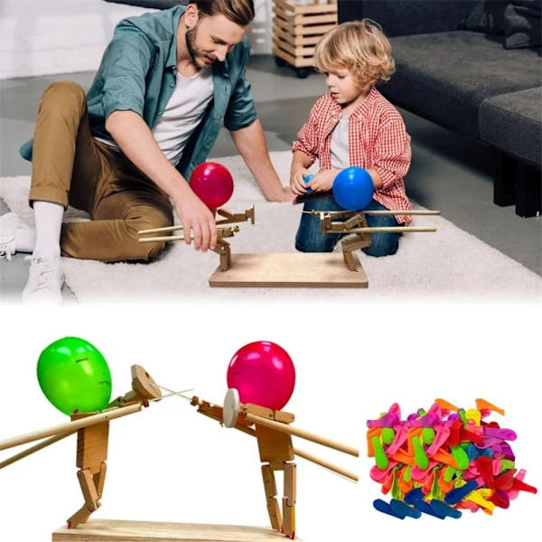 Balloon Bamboo Man Battle Wooden Bots -taistelupeli 15mm-100xBalloon