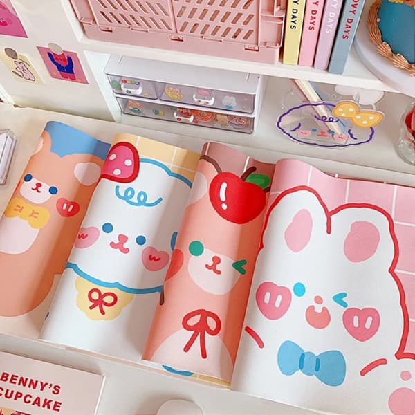Stor tegneserie rosa musematte Kawaii Gaming Musematte GUL Yellow