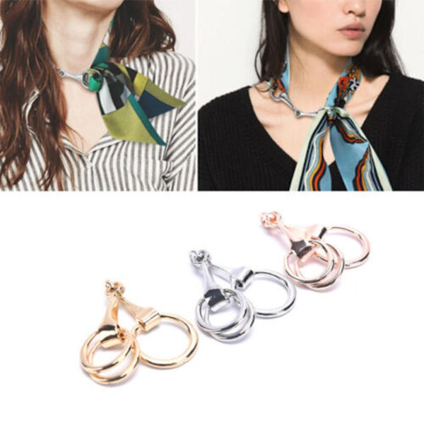 Silke skjerf Clip Dame Silke skjerf Spenne ROSE GULL Rose gold