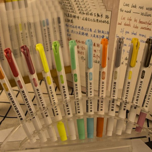 5 färger/kartong Highlighter Pen Set Fluorescent Pen G(15PCS) G(15pcs)