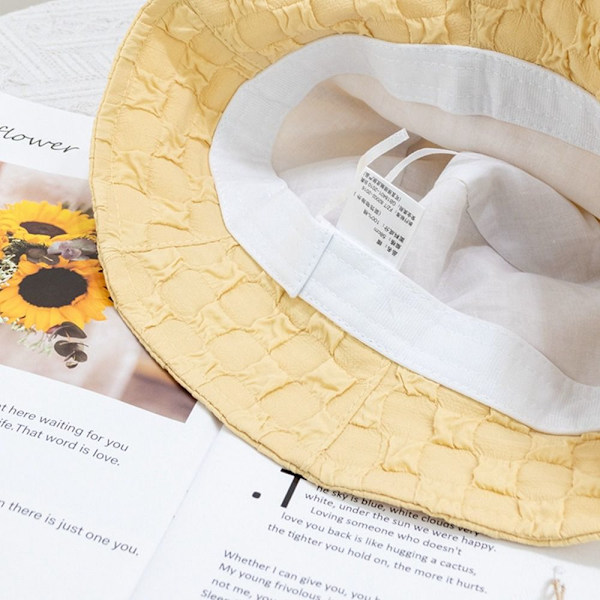 Bomull Bucket Hats Dam Sommar Hatt VIT White