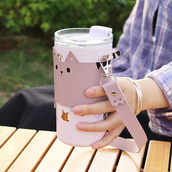 Vandkrus Tumbler Holder Pouch Håndholdt kop ærme PINK Pink