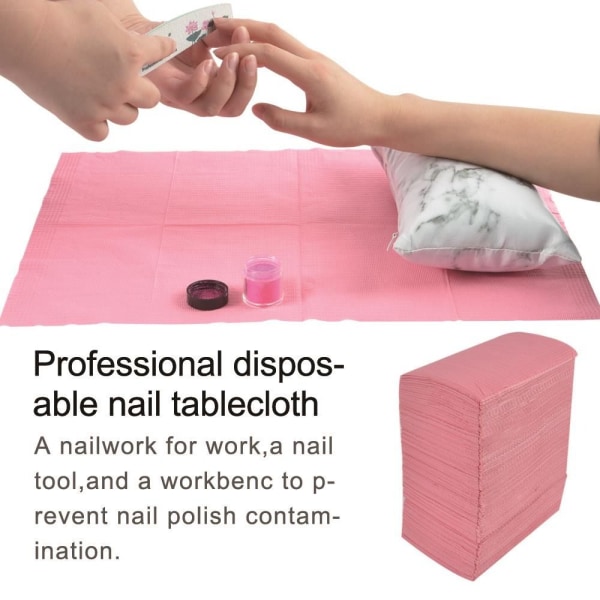 125 kpl Nail Art Table Mat Vedenpitävät pöytäliinat PINK Pink