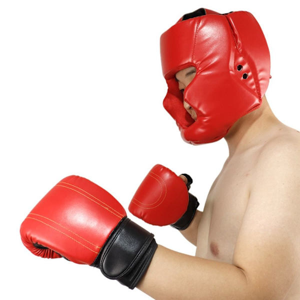Boxningshjälm Taekwondo Huvudvakt BARN RÖD BARN RÖD Children Red