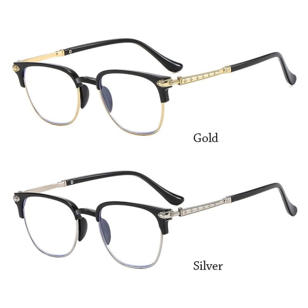Anti-Blue Light Läsglasögon Business Glasögon GULD Gold Strength 300