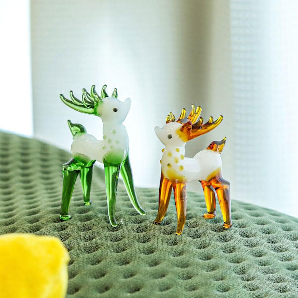 Crystal Sika Deer Ornament Heminredning och tillbehör C C C