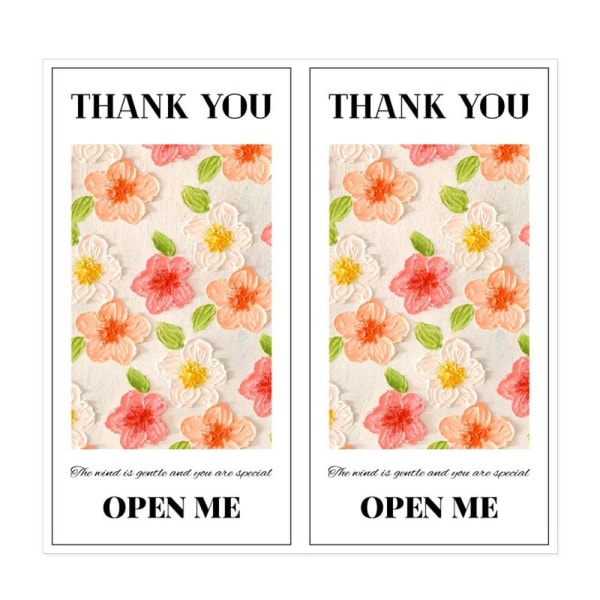 50 STK Thank You Stickers Open Me Decals 2 2 2