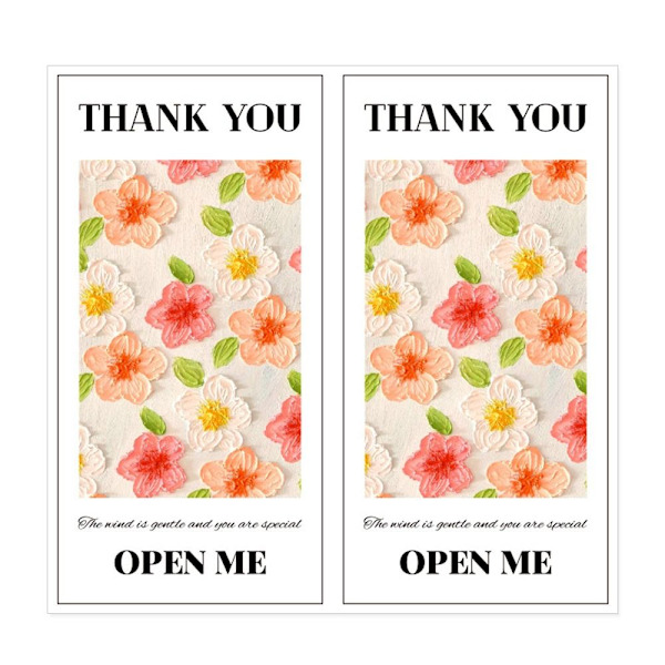 50 STK Thank You Stickers Open Me Decals 2 2 2