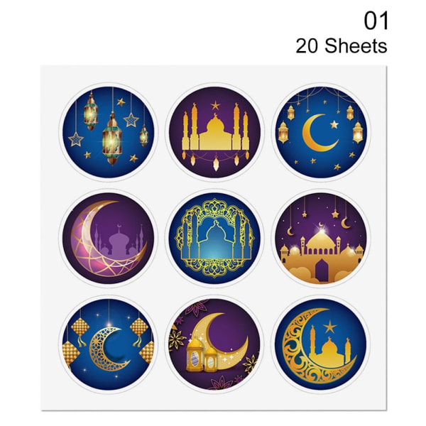 20 ark EID Mubarak Sticker Label Seal Stickers 20 ARK 01 20 Sheets 01