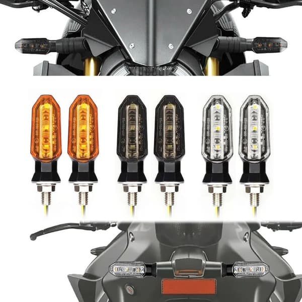 1 par Motorcykelblinkers GUL Amber Shell