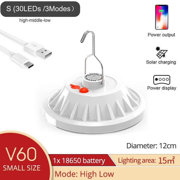 LED Teltlys Solcellelys 30 LED 30 LEDS