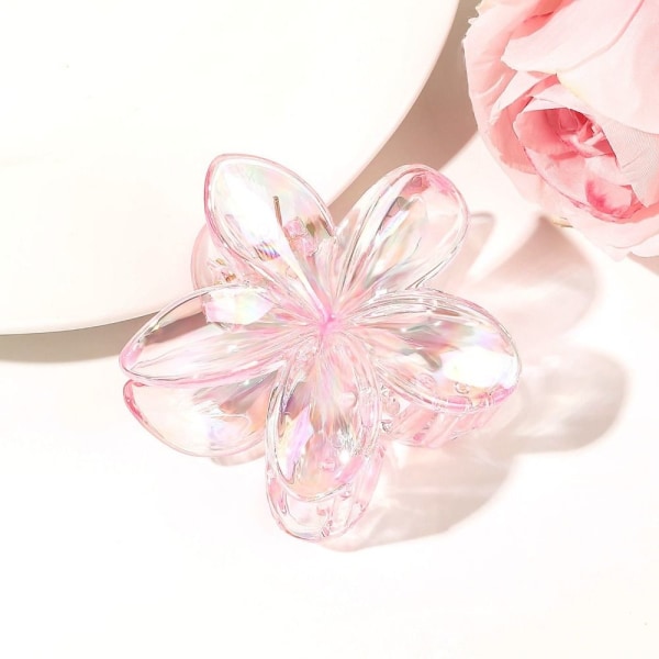 Frangipani Hårklemmer Blomst Hårklemme ROSA TRANSPARENT FARGE pink Transparent color-Transparent color