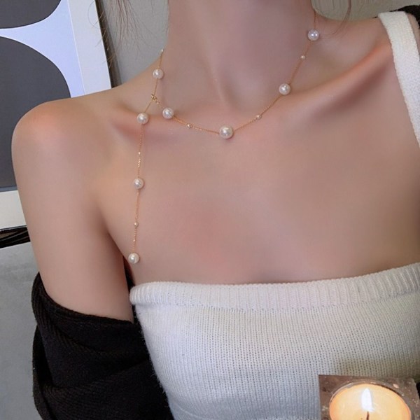 Pärlor tillbaka halsband tofs Pearl hänge halsband sele