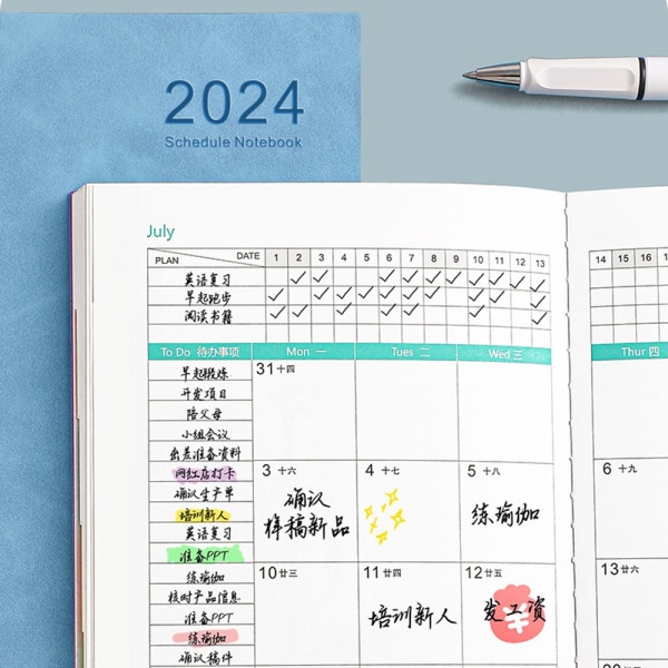 Notebook Timeplan RØD Red
