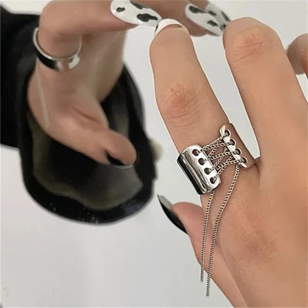 Kjede Dusker Ringer Bred Kant Ringer Åpen Ring