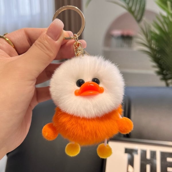 Plysj Duckling Nøkkelring Nøkkelanheng ORANSJE orange