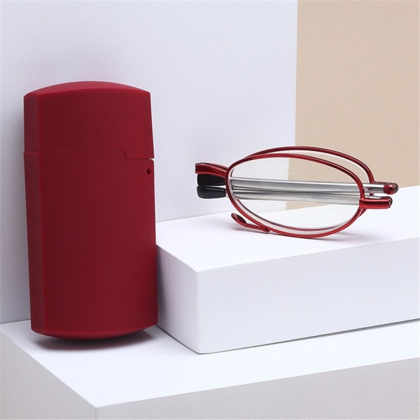 Vikbara läsglasögon Presbyopia Glasögon RÖD STYRKA 2,0X Red Strength 2.0x-Strength 2.0x
