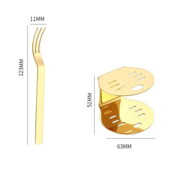 Fruktgaffelset Dessertgaffel GULD Gold