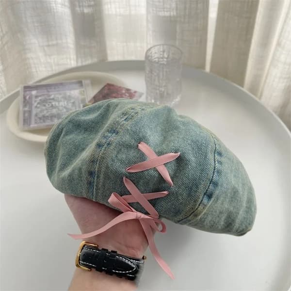 Baskerluer, åttekantede hatter, DENIM BLÅ denim blue