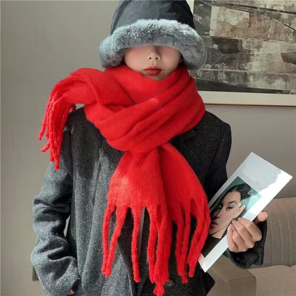 Vinter Cashmere Skjerf Lang Duske Skjerf HVIT White