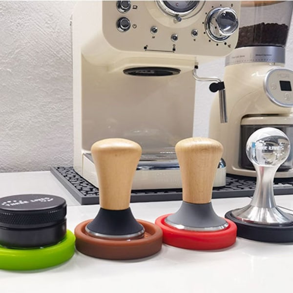 6 cm Espresso Coffee Tamper Mat Kahvijauhetyyny MUSTA black