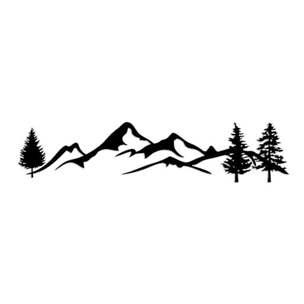 2 stk Mountain Forest Grafisk Bil Sticker Træ Skov Kofanger