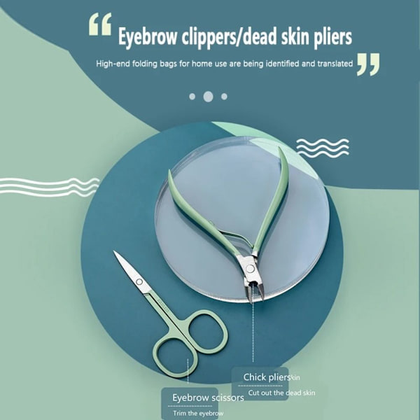 16st/ Set Manikyr Set Nagelklippare Verktyg BLÅ Blue