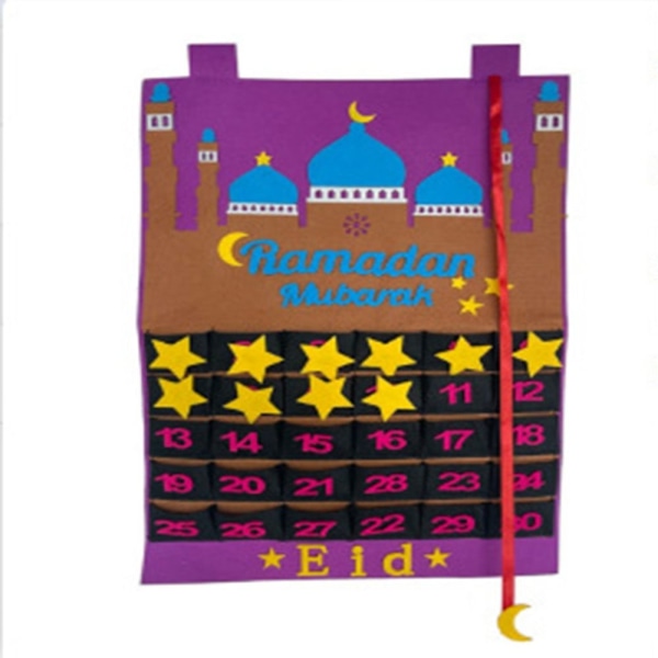 Felt Countdown Ramadan-kalender Ramadan Countdown-kalender purple