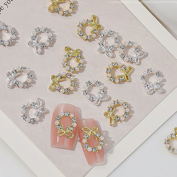 10 KPL 3D Nail Art Kynsikorut HOPEAA SILVER