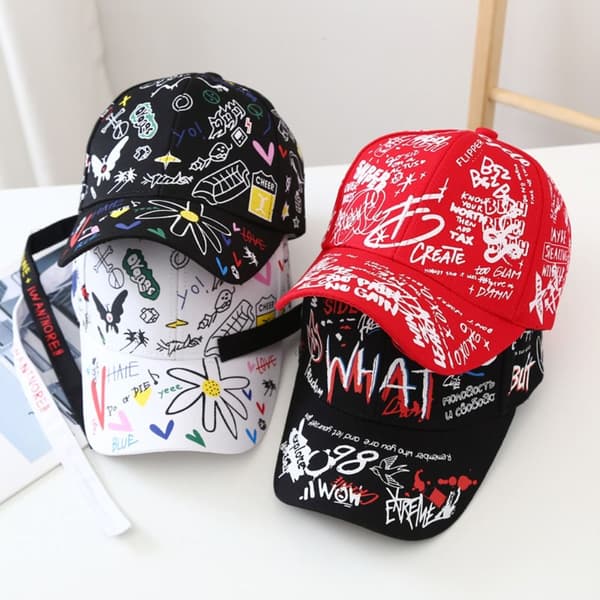 Graffiti Baseball Caps Visor Cap SVART 3 3 black 3-3