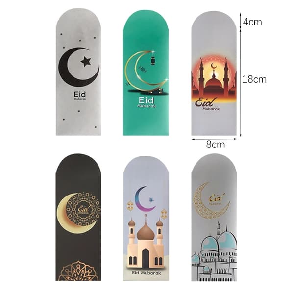 6 stk Eid Mubarak Konvolutter Muslimsk Islamsk Lomme MIX D MIX D