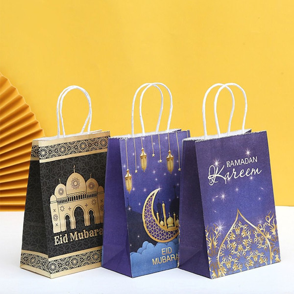 6 stk. Eid Mubarak Papirposegaveæsker STYLE 2