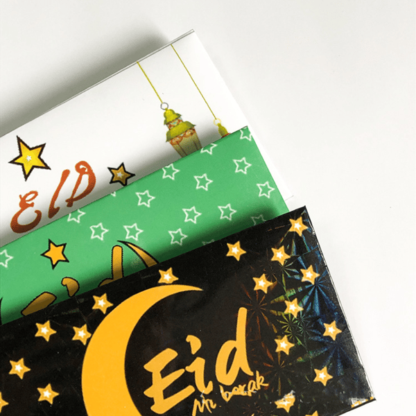 6 st Eid Mubarak Kuvert Muslimisk Islamisk Fick MIX E MIX E