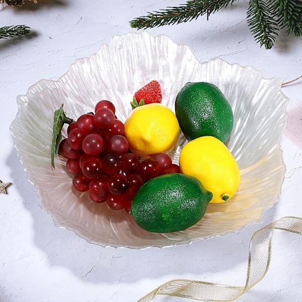 Fruktskål i glas, snackstallrik VIT White