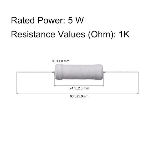 1K Ohm modstand Metaloxidfilmmodstande 10 STK 10 STK 10pcs