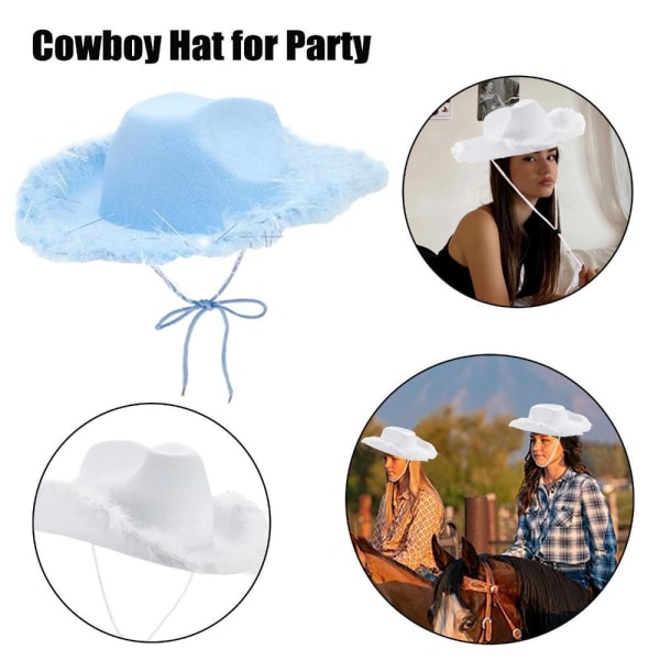 Cowboy Hat Raw Edge Cowboy Hat SININEN Blue