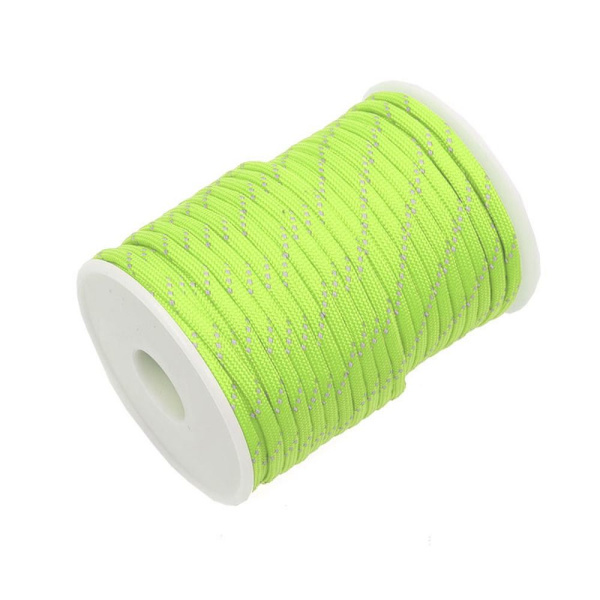 Reflekterende 550 Paracord Rope Fallskjermsnor Snor GRØNN green