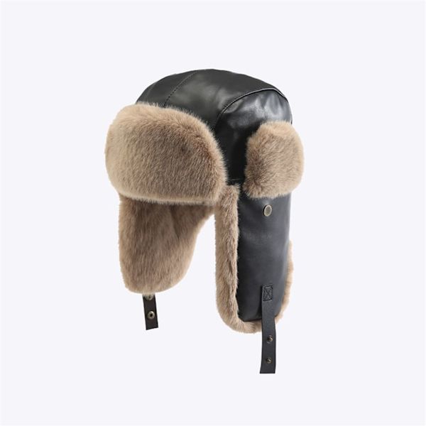 Trapper Hat Beanies Hattu MUSTA black