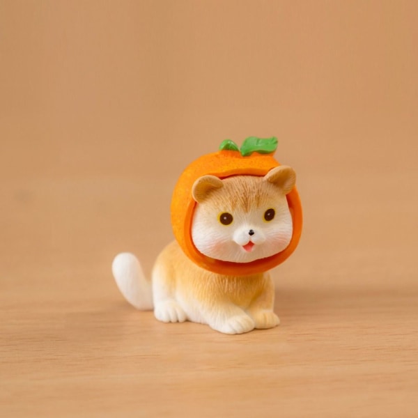 Miniatyr oransje kattefigur tegneserie kattepynt 4 4 4