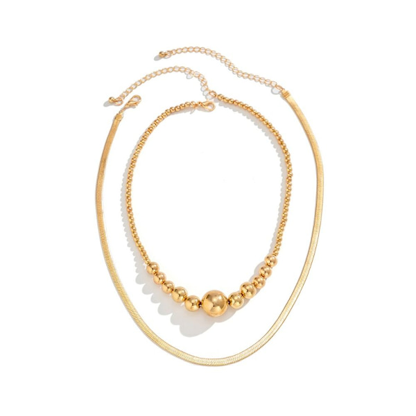 Metal Snake Bone Chain Kaulakoru Pyöreä Helmi Ketju Kaulakorut GOLD Gold