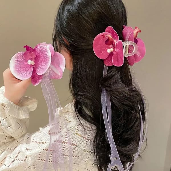 Phalaenopsis-hapsuhiuskoru, kukkia, hiusklipsit, SININEN blue
