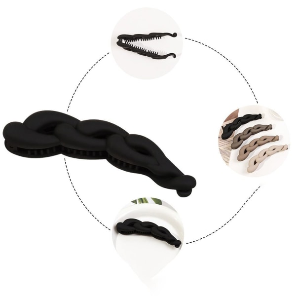 Plast Banan Clip Cross Hair Claws MÖRKT KAFFE dark coffee