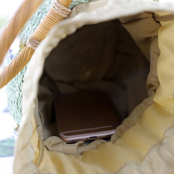 Vand Diamond Grass Woven Bag Håndholdt Rattan Woven Bag GRØN green
