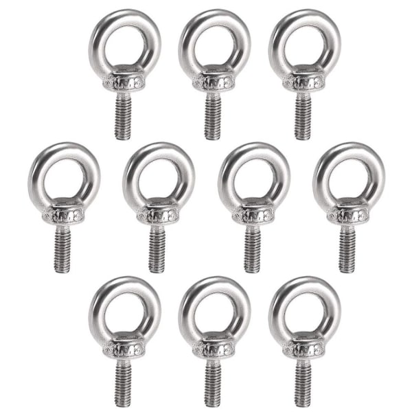 10 STK Lyftöga Bolt Ring Shoulder Eye Bolts för maskiner 10PCS