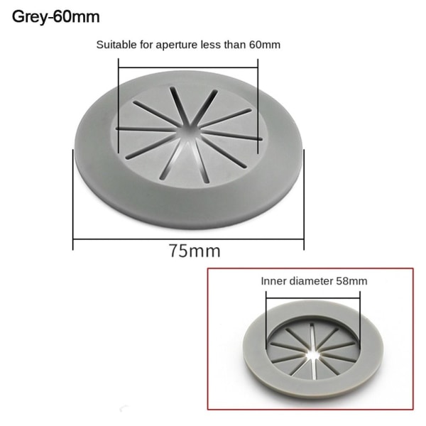 Johdinreiän suojus Tietokoneen cover , GREY 60MM grey 60mm