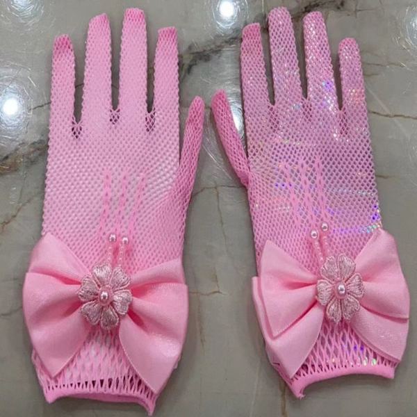 Bröllopshandskar för barn Mesh ROSA Pink